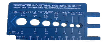 Metric bolt & thread pitch gauge