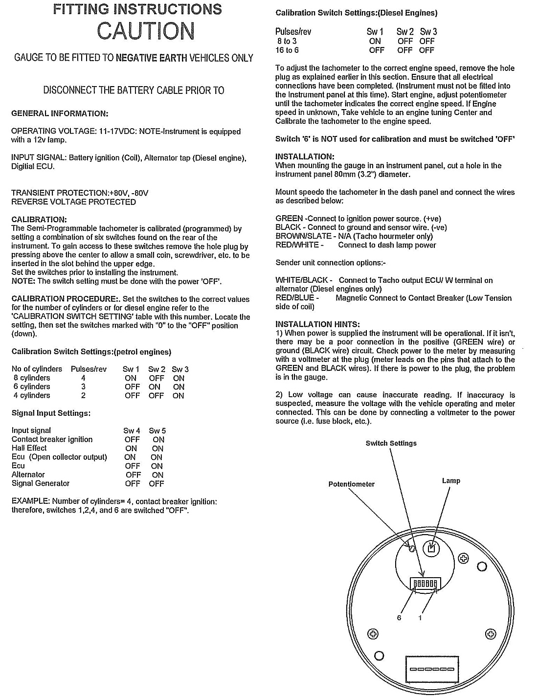 Tiny tach instructions